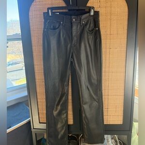 GAP Black Faux Leather Hi-Rise Slim Pants